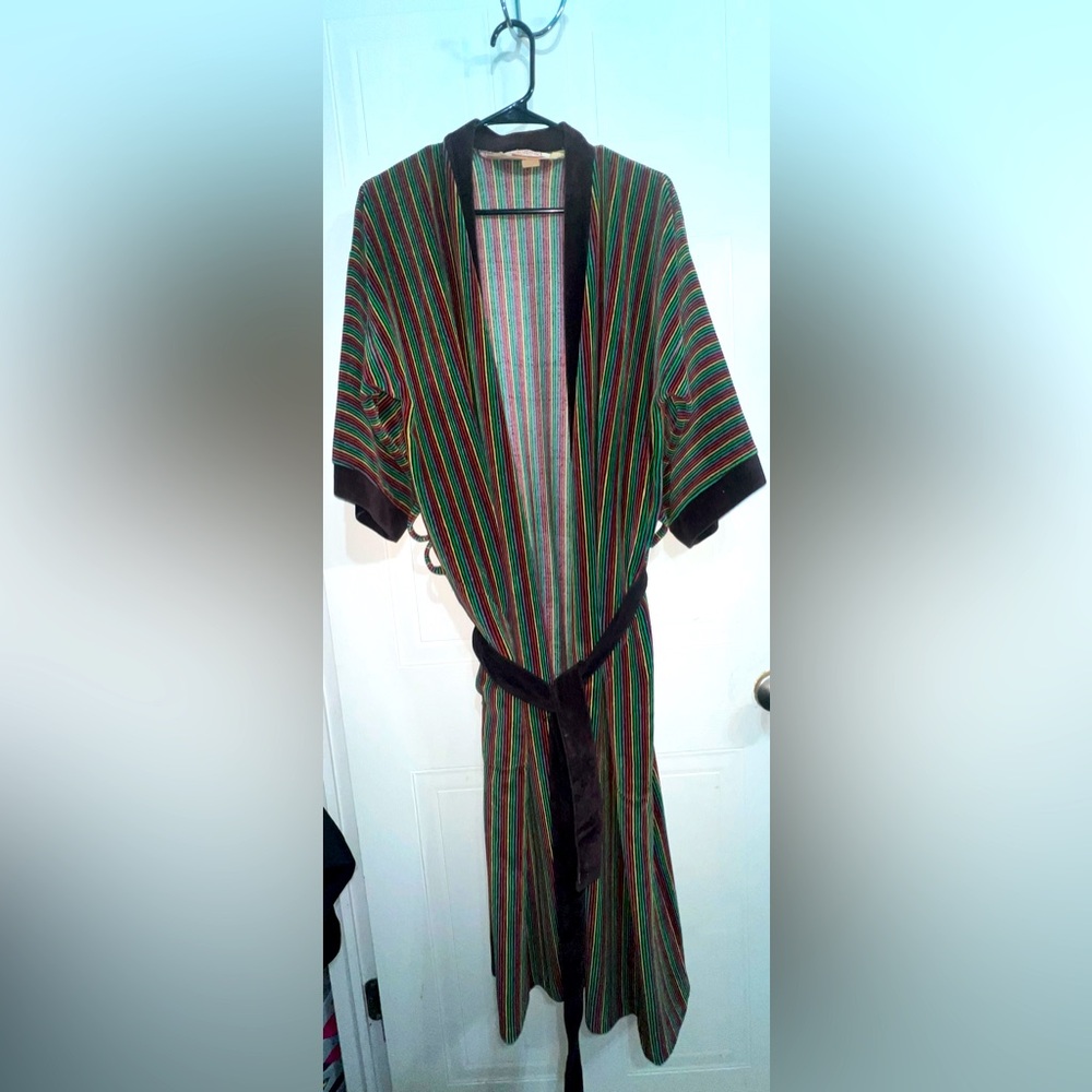 Vintage Caulfeild Canada Stripe Multicolor Robe